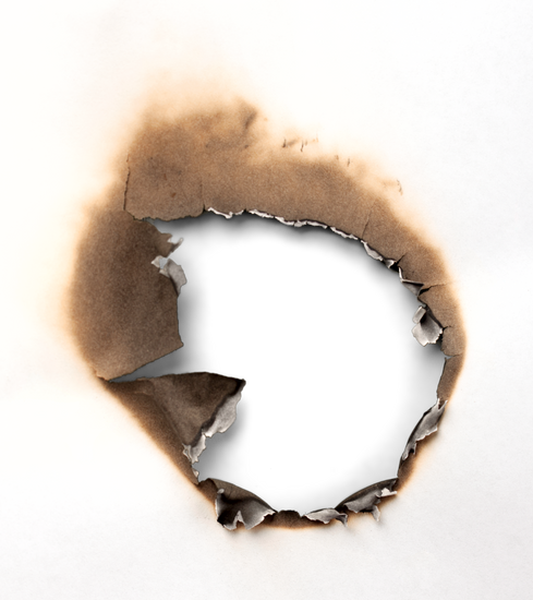 Transparent Hole Burned - Burnt Paper Png (489x550), Png Download