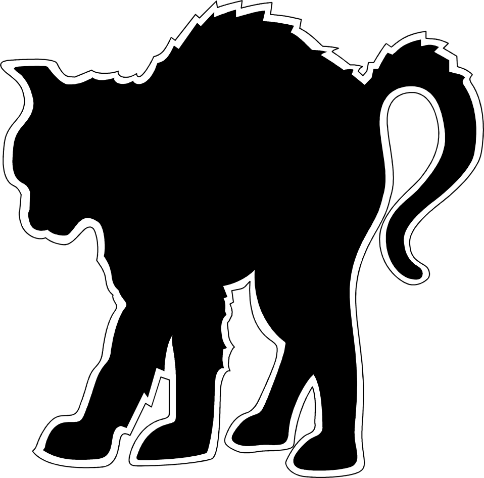 Cat Silhouette - Halloween Graphics (958x946), Png Download