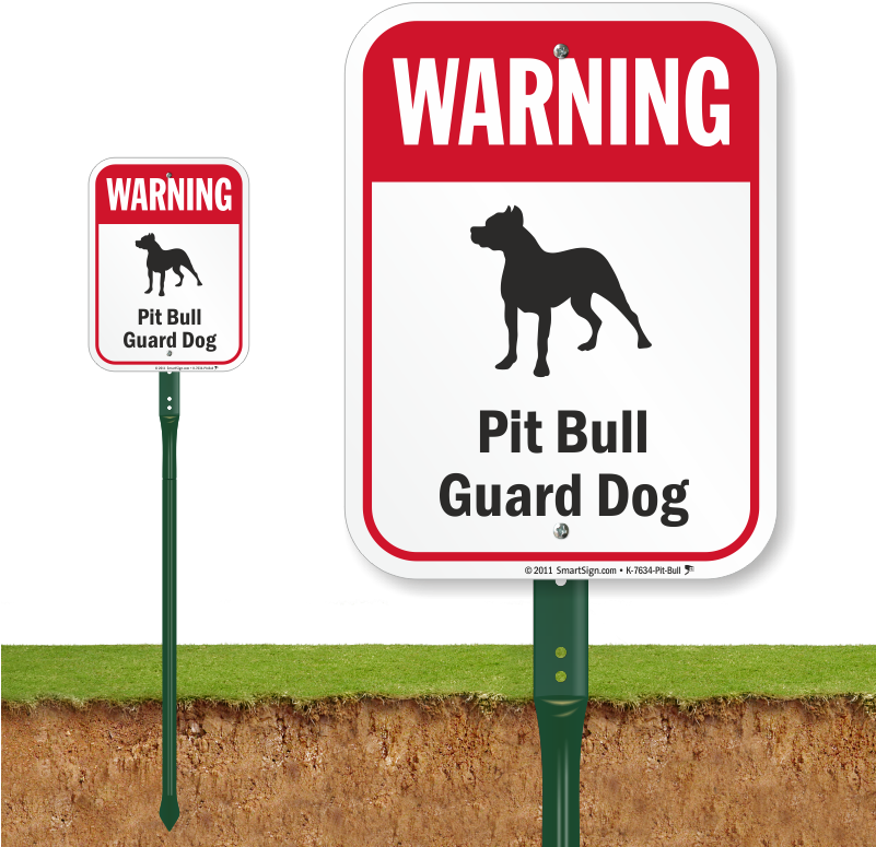 Warning Pit Bull Guard Dog Lawnboss™ Signs - Dont Pick Flowers Signage (800x800), Png Download