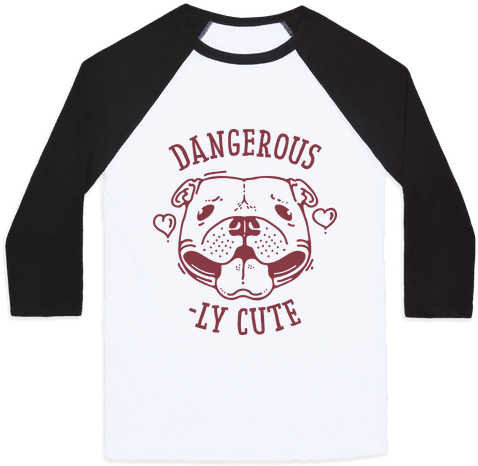 Dangerously Cute Pit Bull Baseball Tee - Don T Touch Me Cactus (484x484), Png Download