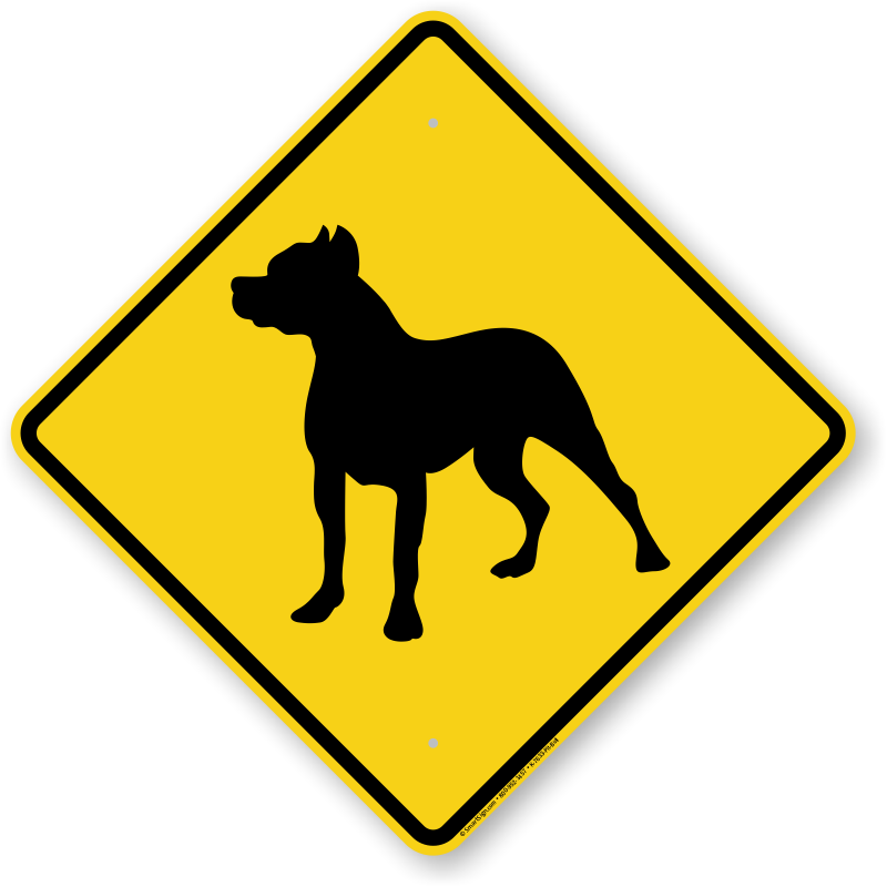 Pit Bull Symbol Guard Dog Sign - Horse Crossing Sign (800x800), Png Download