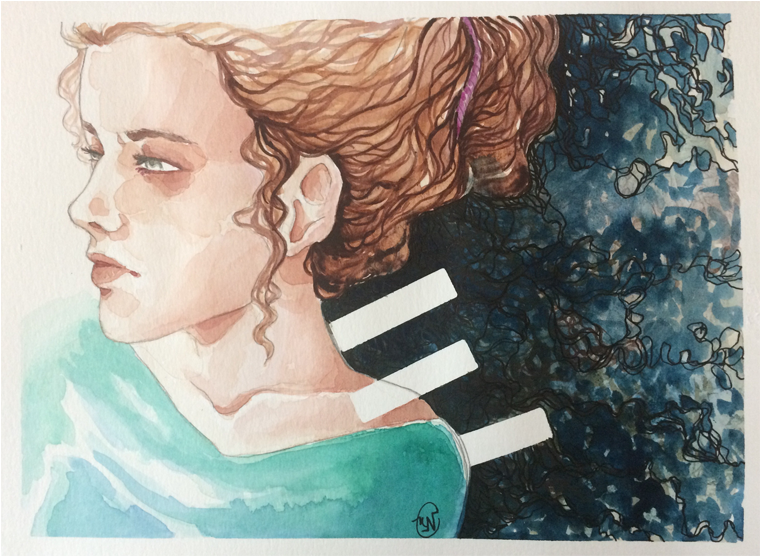 Watercolor Painting - Flute (800x1280), Png Download