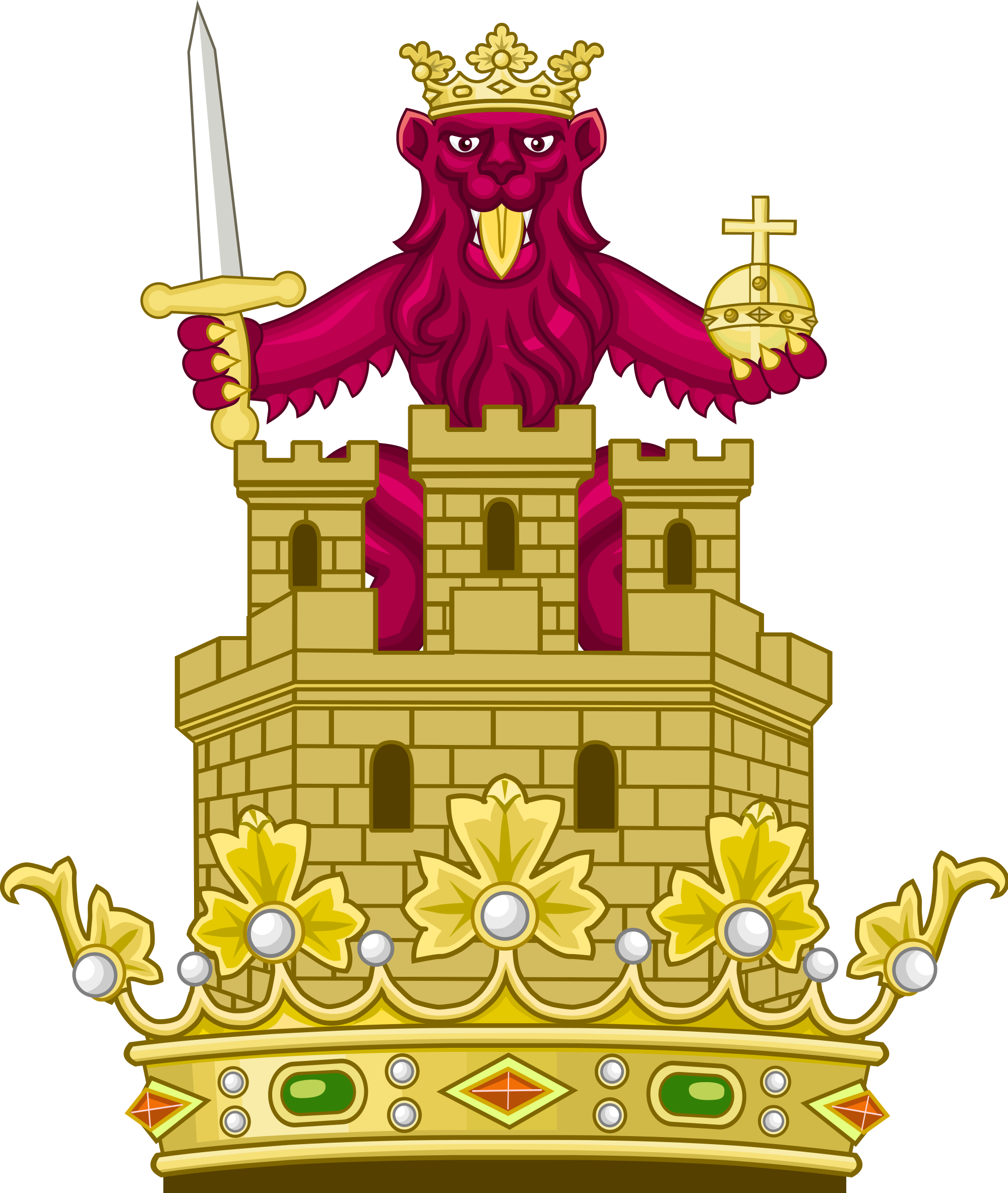 Royal Crest Of The Crown Of Castile - Royal Crown Of Spain (2000x2367), Png Download
