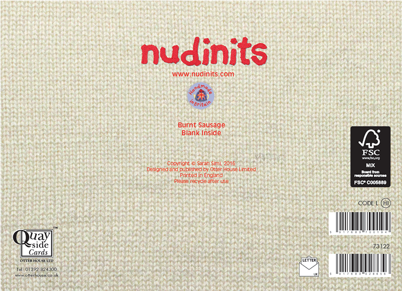 Nudinits 'burnt Sausage' Greeting Card - Carousel Nudinits Kalender 2018 (800x800), Png Download