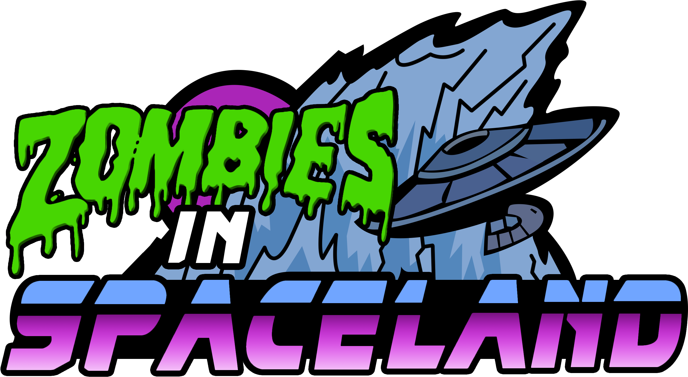 Imagezombies In Spaceland (2987x1764), Png Download