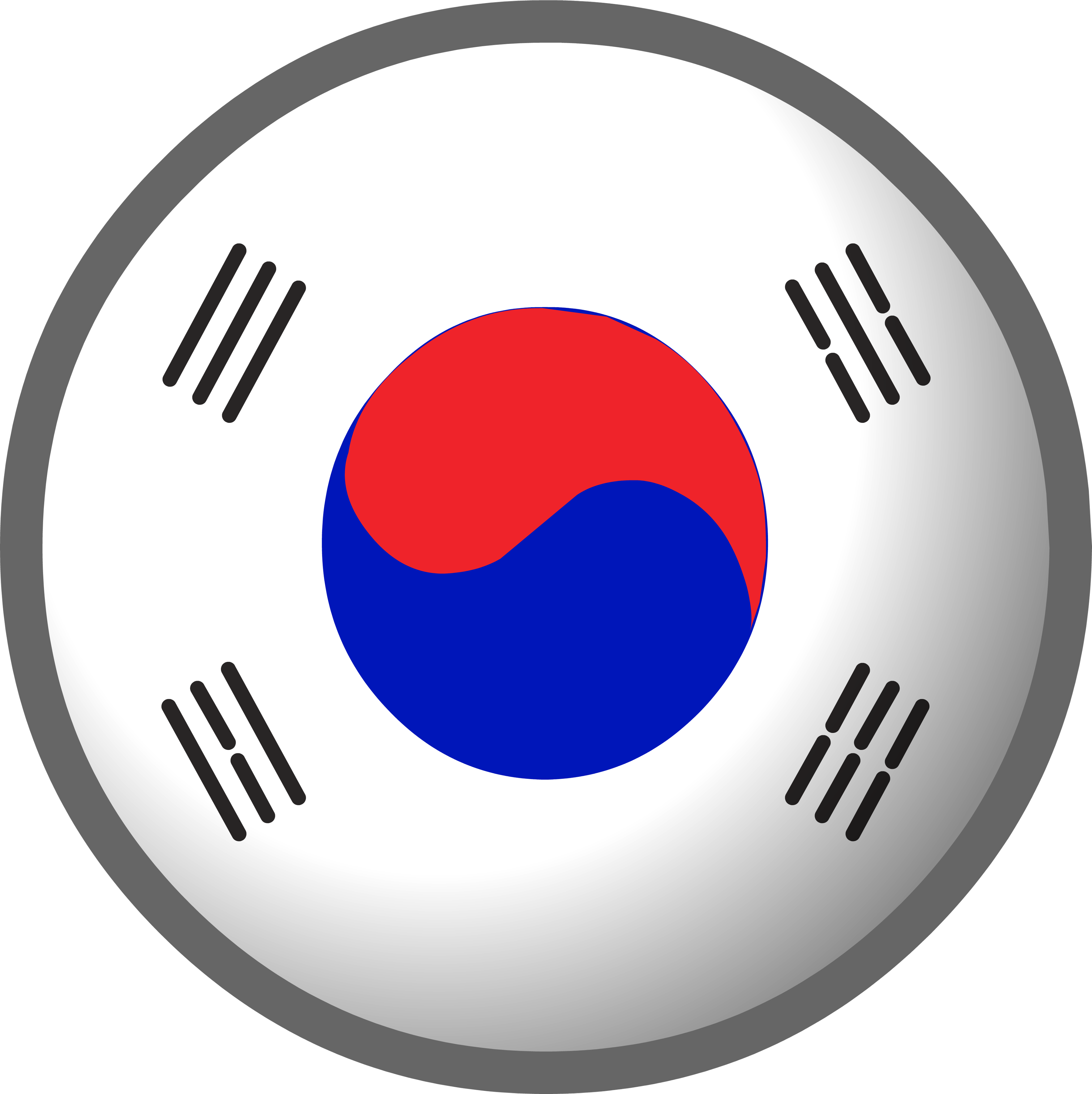 South Korea Flag Clothing Icon Id 513 - South Korea Logo Png (3532x3539), Png Download