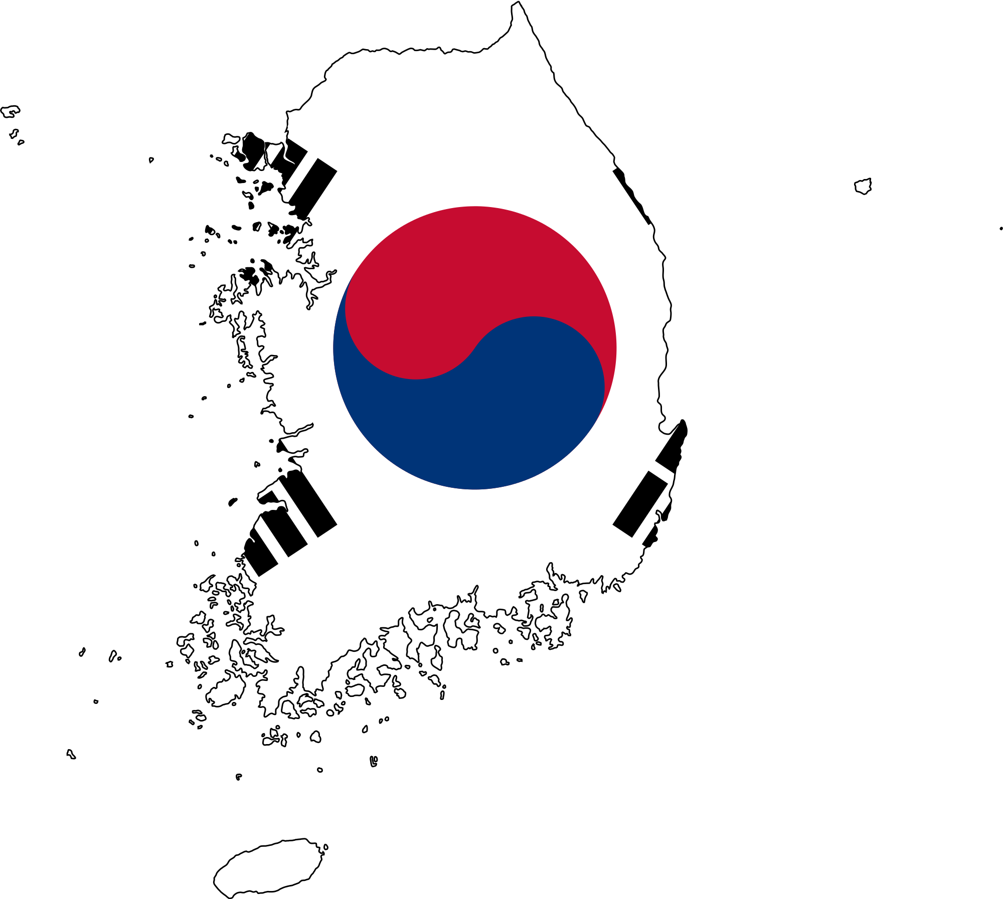 South Korea Flag Png - South Korea Flag Country (2000x1793), Png Download