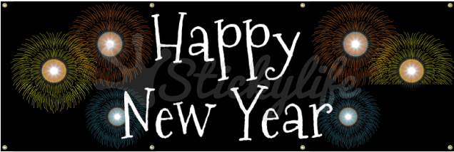Happy New Year Vinyl Banner - Waldkaninchenkaninchen Karte (940x587), Png Download