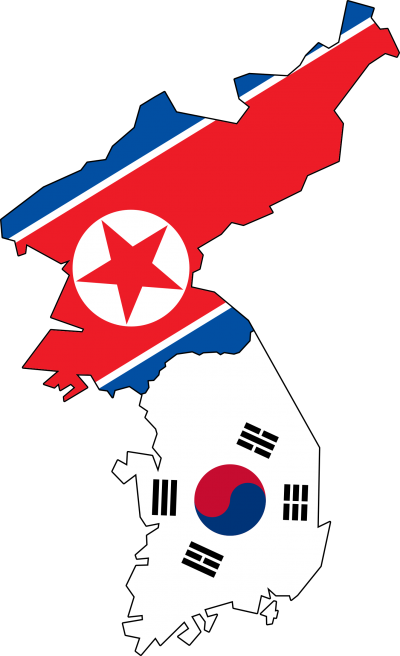 How To Set Use North South Korea Flag Map Clipart (360x591), Png Download