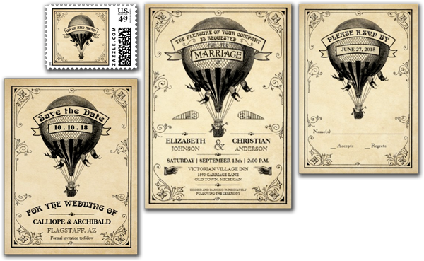 Vintage Hot Air Balloon Wedding Invitation - Art Print: Vintage Reproduction's Le Pilote, 27x22in. (600x369), Png Download