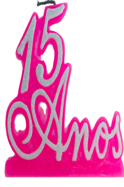 Vela 15 Anos Nome Rosa/bco (400x600), Png Download