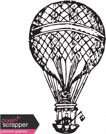 Vintage Balloon 4 Template - Hot Air Balloon (456x456), Png Download