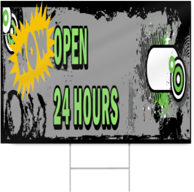 Now Open 24 Hours Sign - Graphic Design (450x450), Png Download