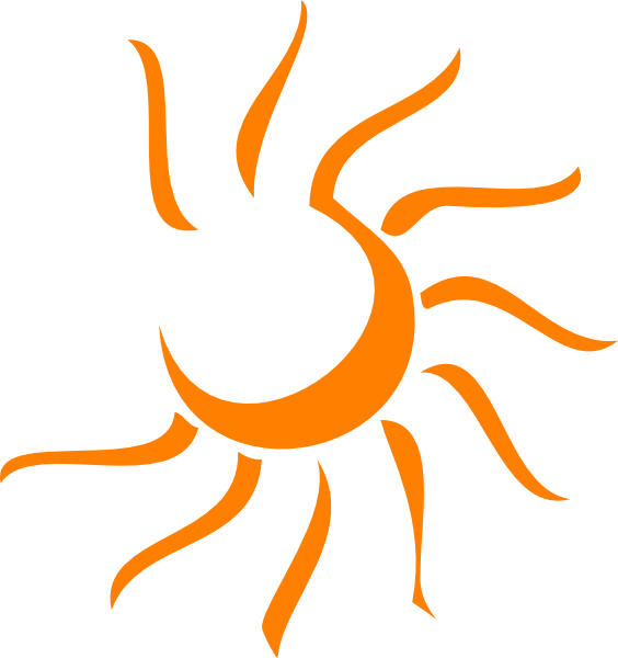 Sun Clip Art At Clker - Orange Sun Clipart (564x600), Png Download