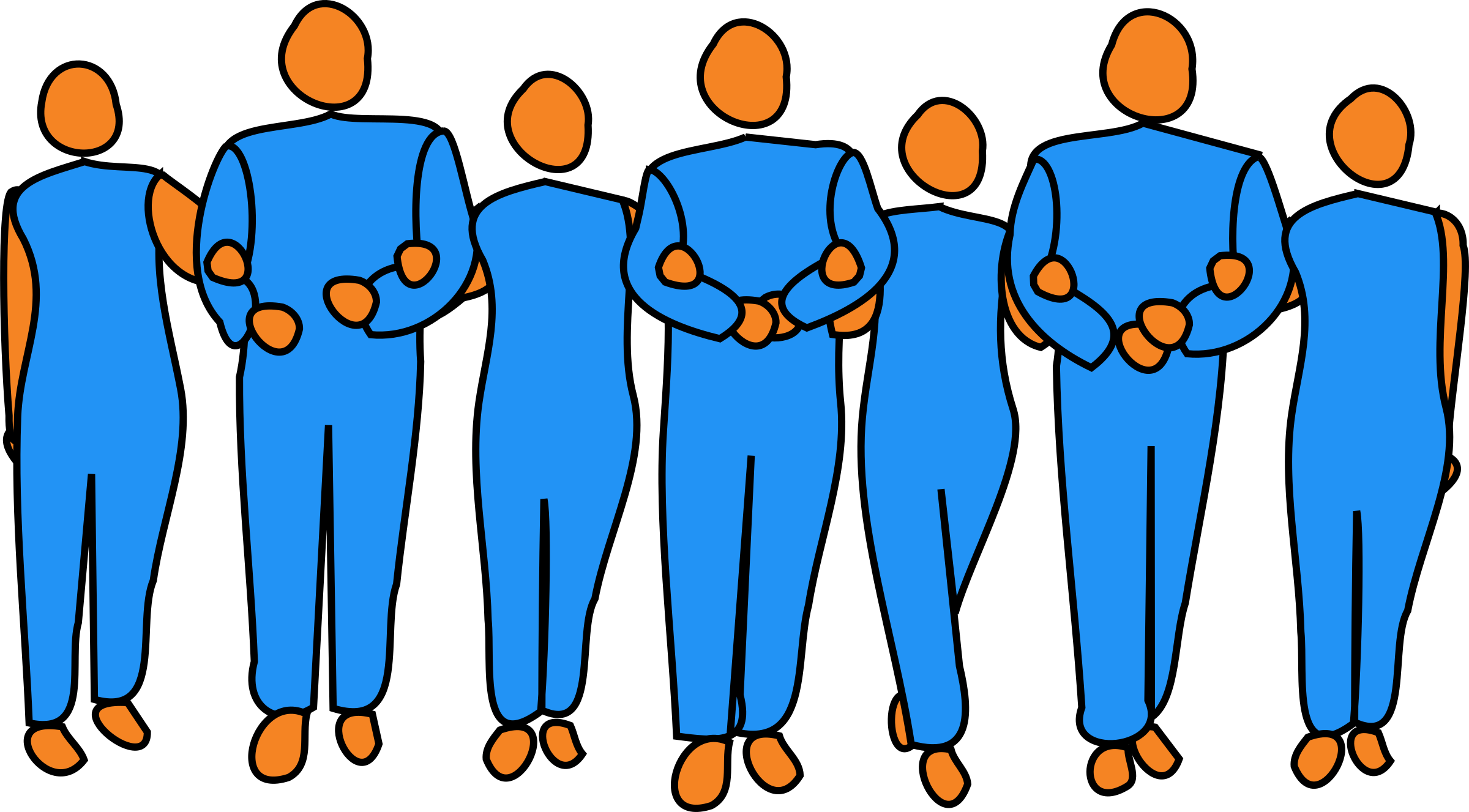 Download Clipart - Teamwork - Cartoon People Linking Arms PNG Image with No  Background 