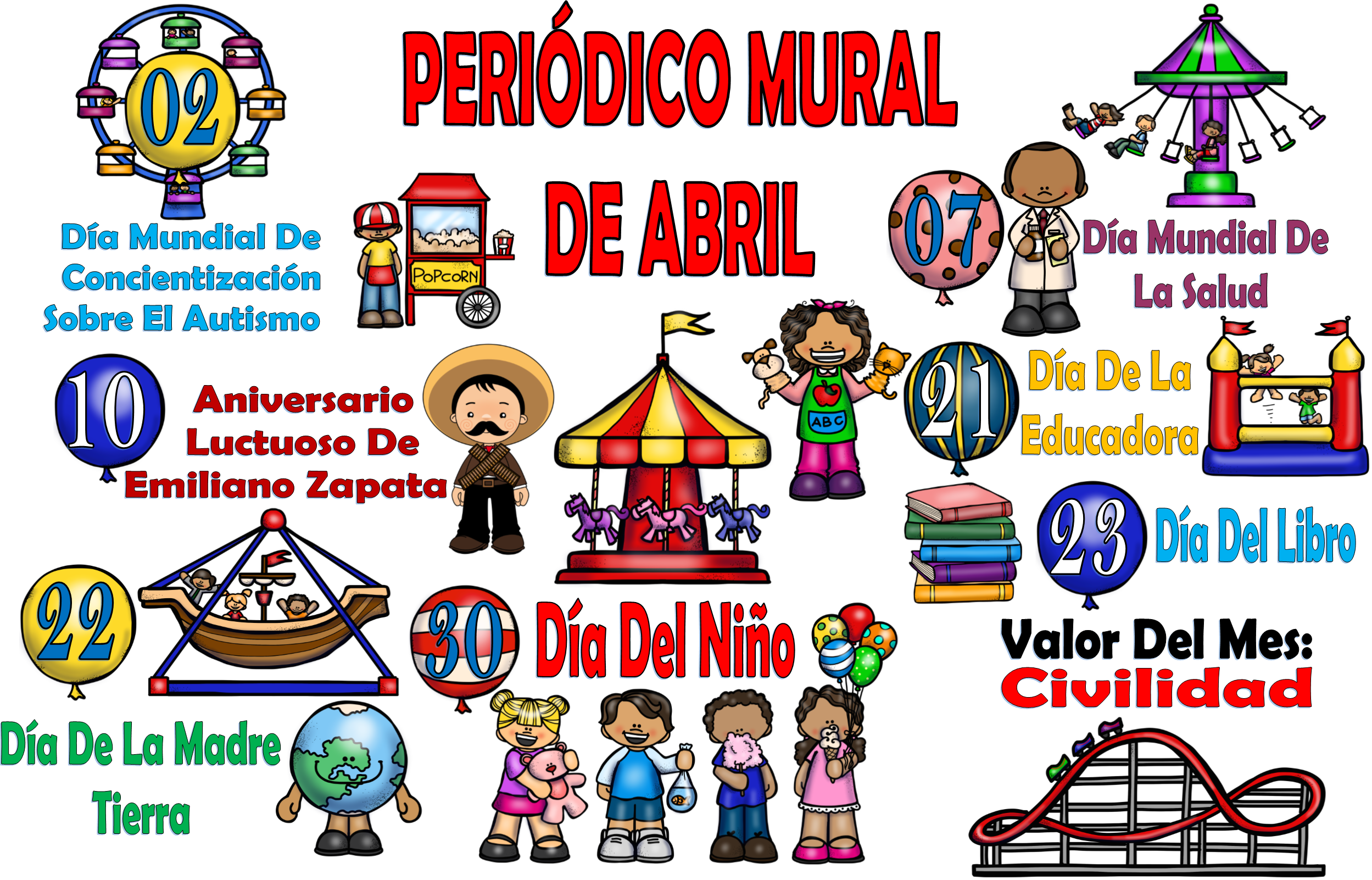 Espectacular Diseño Del Periódico Mural Del Mes De - Secundaria Periodico Mural Abril (2498x1602), Png Download