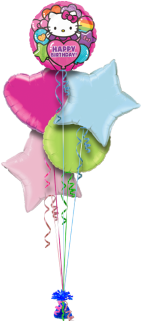 Hello Kitty Rainbow Happy Birthday Birthday Balloon - Hello Kitty Balloon - 18'' Foil (each) (286x686), Png Download