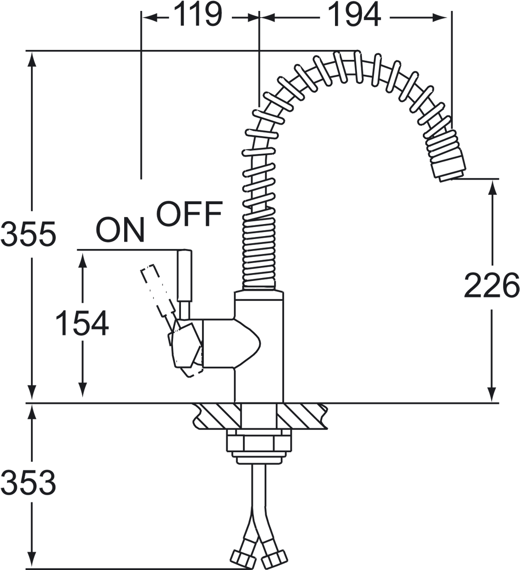 Slinky104td - Deva Mini Slinky Chrome Spout Kitchen Sink Mixer Tap (1046x1150), Png Download