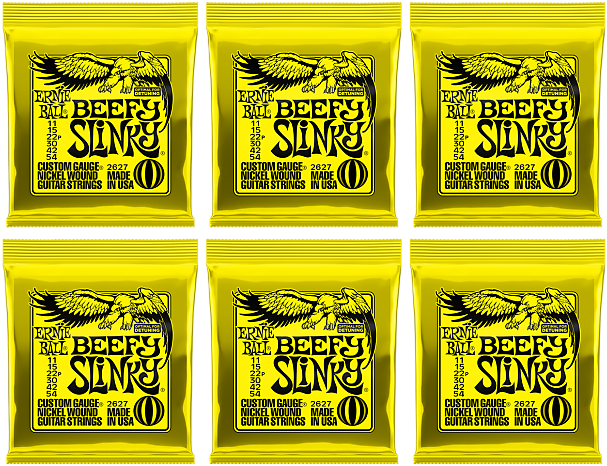 Ernie Ball 2627 Beefy Slinky Strings 11-54 Buy 5 Get - Ernie Ball 2627 Beefy Slinky Nickel Wound Set (620x620), Png Download