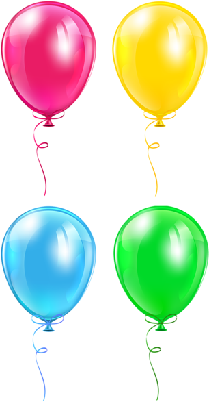Birthday Clips, Card Birthday, Balloons, Clip Art, - Balloons Design (326x600), Png Download