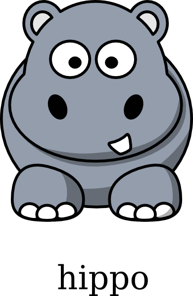 Cute Baby Hippo Clipart - Hippo Clipart (390x599), Png Download
