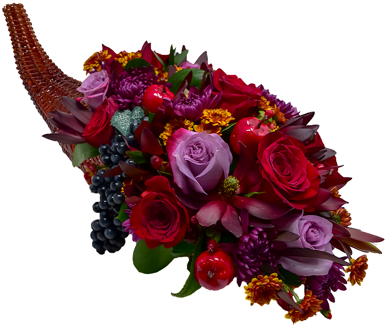 Jewel Tones Floral Cornucopia - Cornucopia (800x800), Png Download