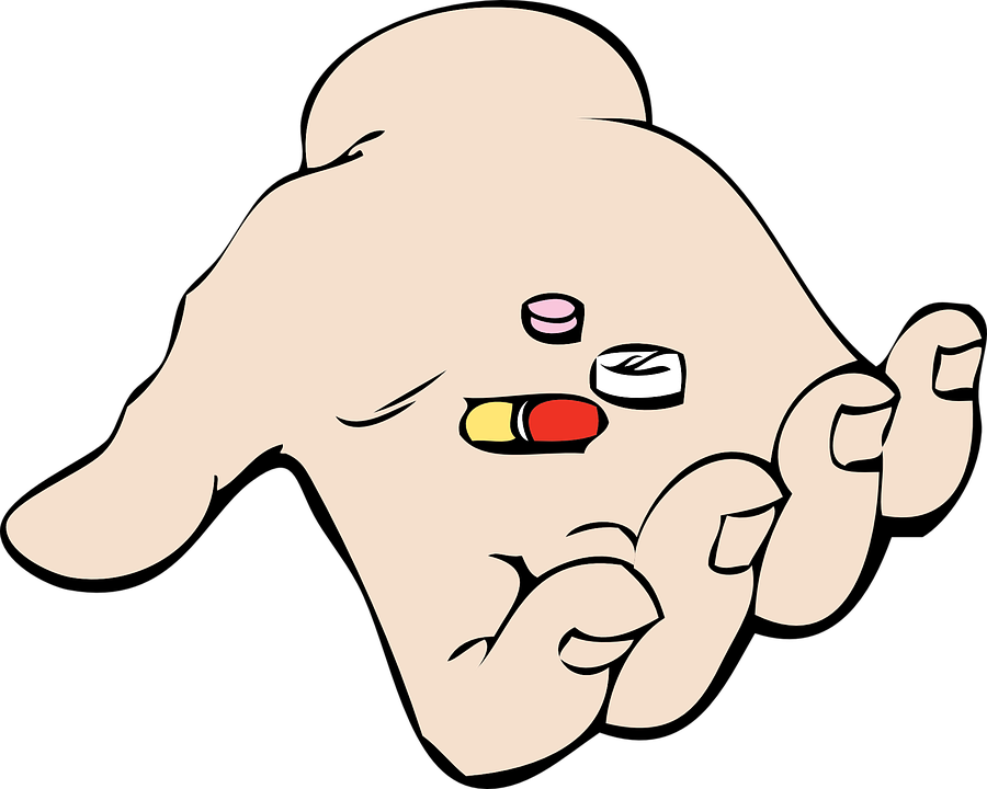 How To Set Use Hand And Pills Svg Vector (600x480), Png Download