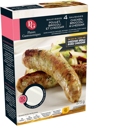 Sausages ▷ Chicken, Broccoli & Cheddar ▷ 375 G - Plaisirs Gastronomiques Saucisses (500x500), Png Download