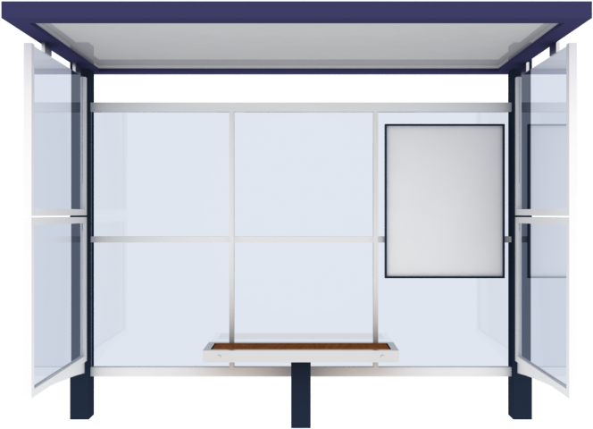Cad And Bim Object - Bus Stop Shelter Png (1000x521), Png Download