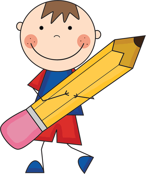 Boy With Pencil Clipart (500x595), Png Download
