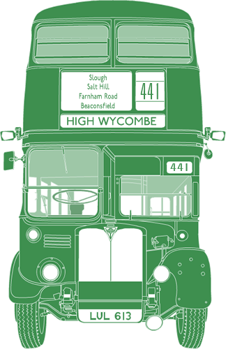 Front Illustration Of Aec Regent Iii Llu - Double-decker Bus (324x500), Png Download