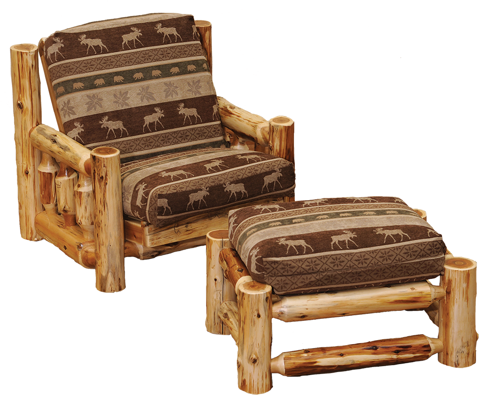 Cedar Futon Chair And Ottoman And Cover - Fireside Lodge Cedar Chair And A Half (1000x1000), Png Download