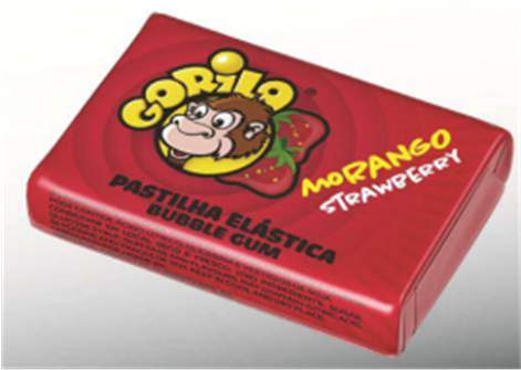 Gorila Chewing Gum Strawberry Flavour 100 Pieces - Pastilha Gorila Morango (470x700), Png Download