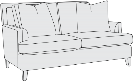 Loveseat - Studio Couch (500x309), Png Download