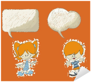 Vinilo Pixerstick Niños De Dibujos Animados Que Hablan - Speech Balloon (400x400), Png Download
