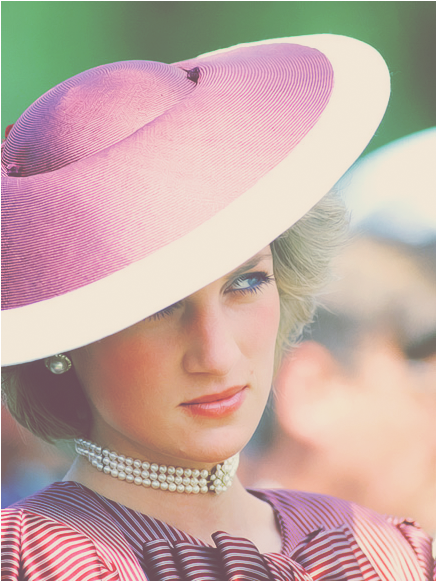 Lovely Princess Diana Tumblr-late 80s - Princess Diana With Hat (500x645), Png Download