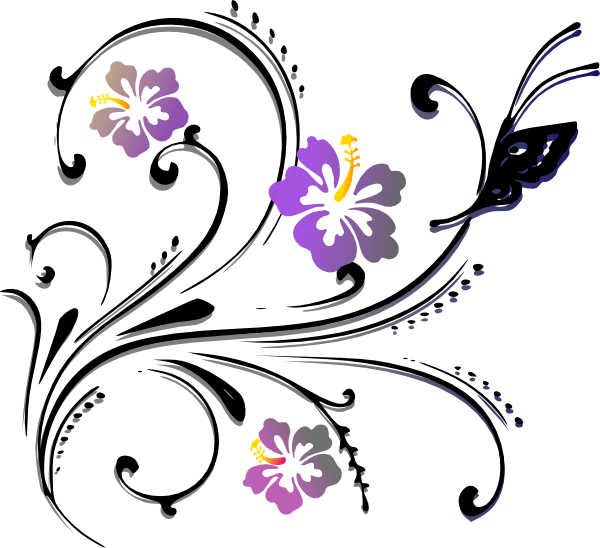 Butterfly Scroll Clip Art At Clker - Scroll Clipart (600x548), Png Download