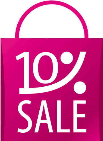 Pink 10% Sale Off Paper Shopping Bag - Discounts And Allowances (400x500), Png Download