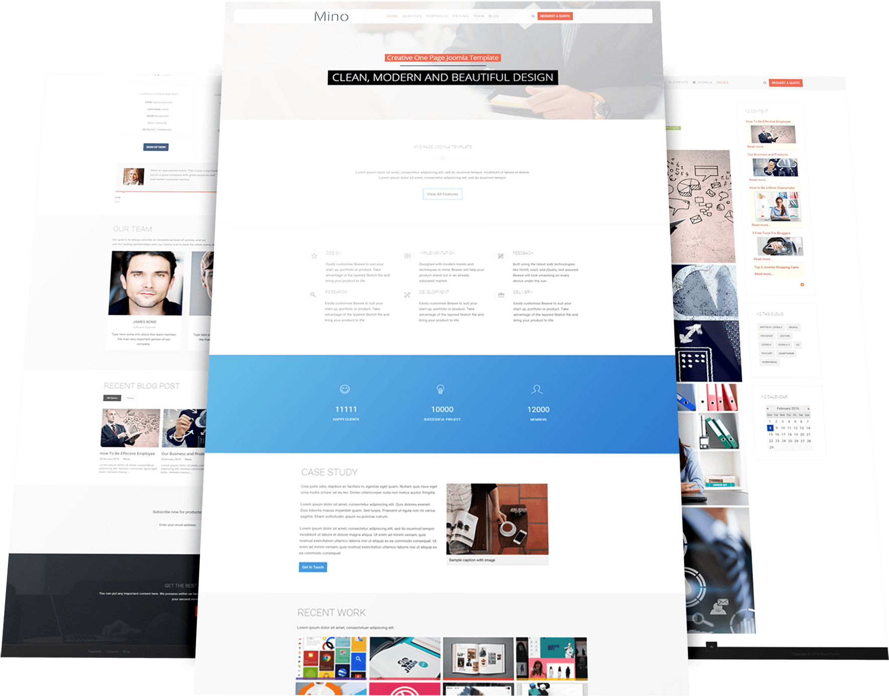 One Page Joomla Template - Brochure (1920x1553), Png Download