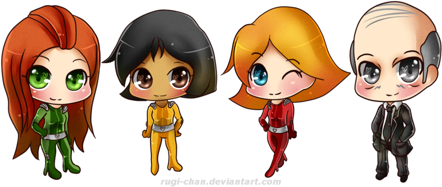 Another Line Art Made By , Colored By Me - Totally Spies Alex Chibi (900x394), Png Download