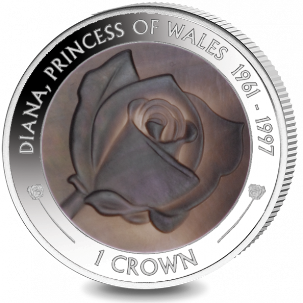 New Coin Release 20th Anniversary Of The Death Of Princess - Death Of Princess Diana 2017 Mother Of Pearl Rose Silver (600x600), Png Download