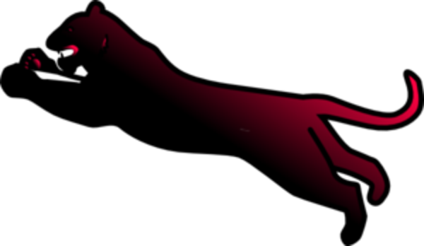 Red Clipart Panther - Red Panther Clipart (600x348), Png Download