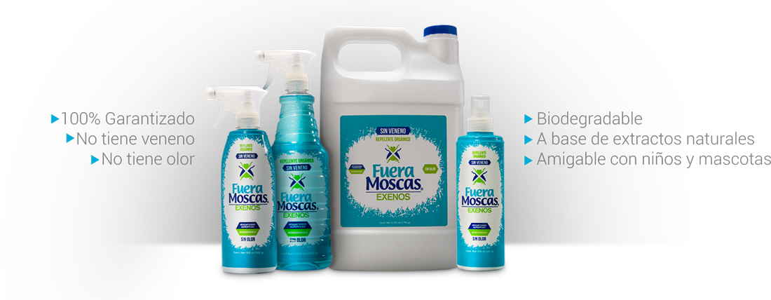 Fuera Moscas Es - Plastic Bottle (1100x428), Png Download