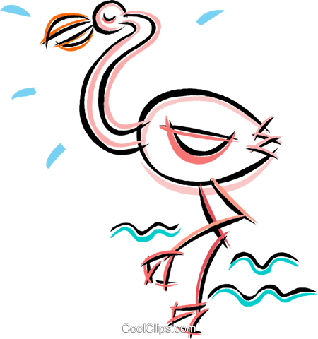 Pink Flamingo Royalty Free Vector Clip Art Illustration - Clip Art (450x480), Png Download
