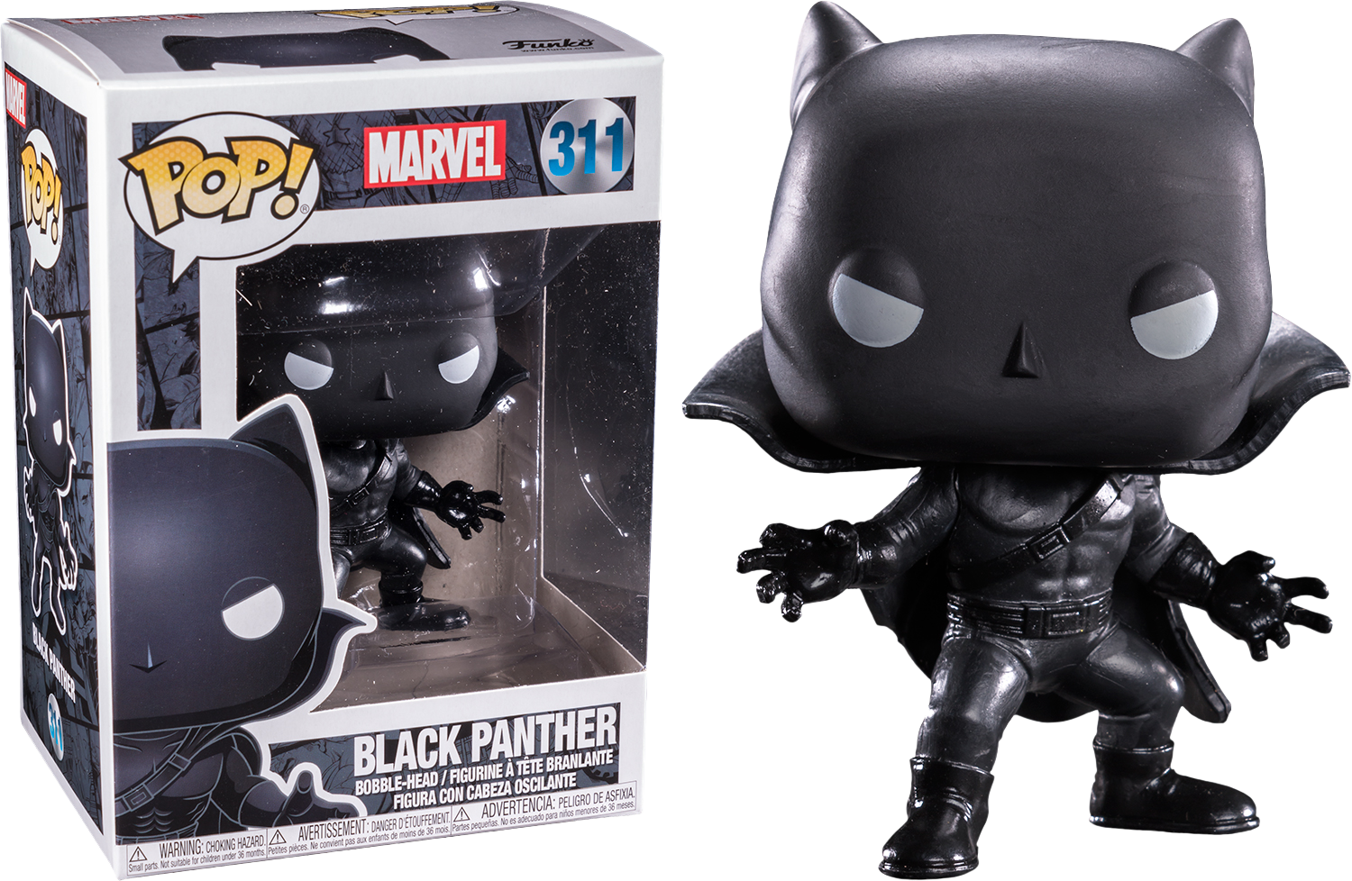 Black - Chrome Black Panther Pop (1500x978), Png Download