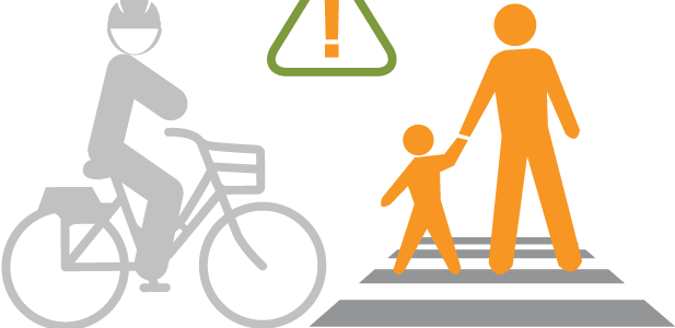 Safety Yield To Pedestrians - Hybrid Bicycle (617x300), Png Download