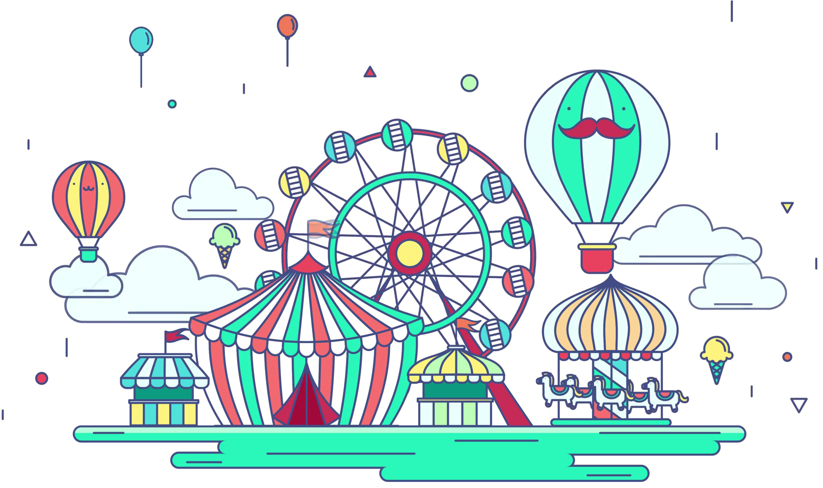 Amusement Park Background Png - Clipart Png Amusement Park Png (1920x1080), Png Download