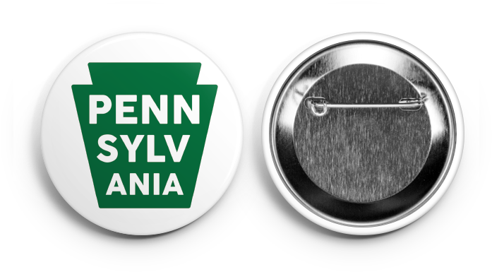 Green Pa Keystone - Pin-back Button (709x397), Png Download
