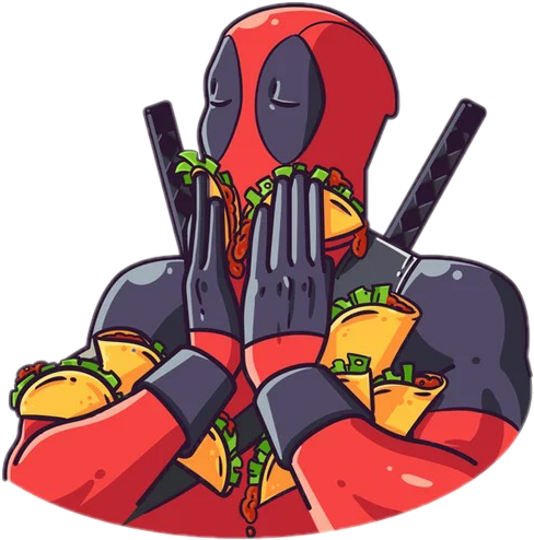 Deadpool And Tacos (488x494), Png Download