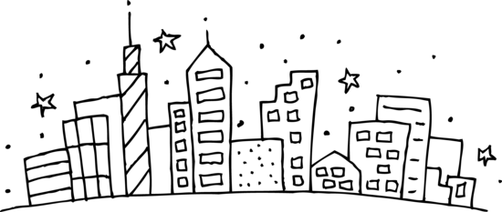 New York Skyline Coloring Page New Skyline Coloring - City Scape Clipart (550x233), Png Download